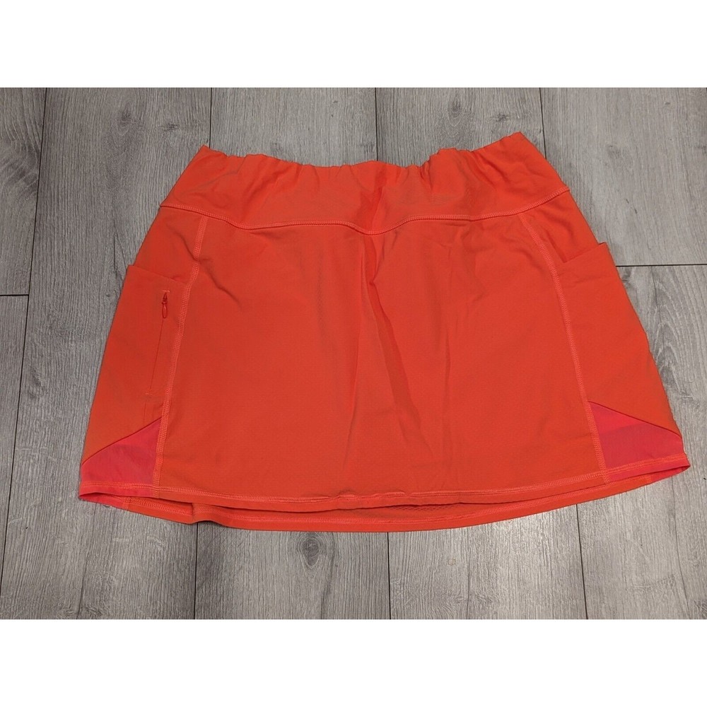 Athleta Dobby Action Skort Women XL Orange Athletic Skirt Shorts Pockets